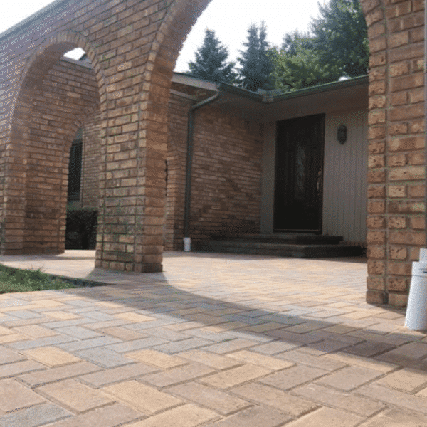 Fendt brick paver arched brick entry patio