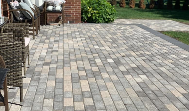 Fendt brick paver patio gray