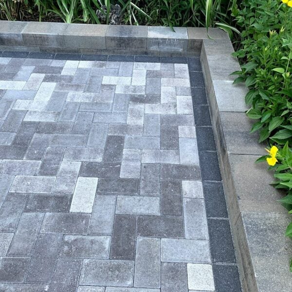 Fendt paver patio herringbone gray